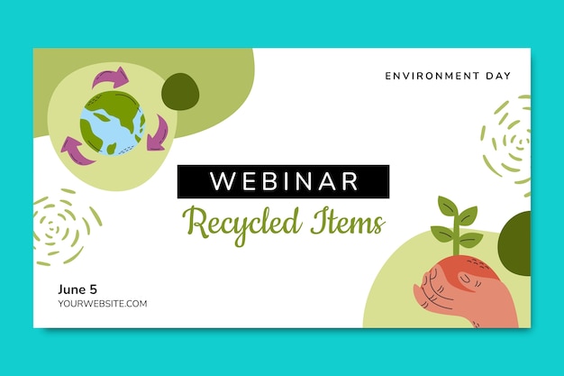 Free Vector flat webinar template for world environment day celebration