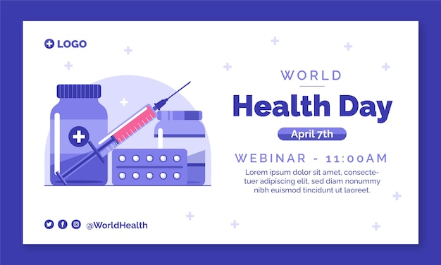 Flat webinar template for world health day celebration