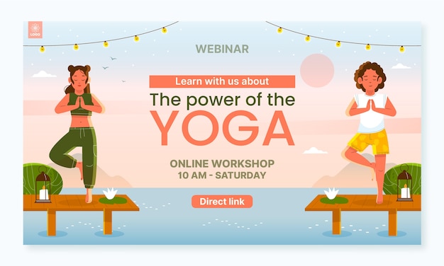 Flat webinar template for yoga retreat