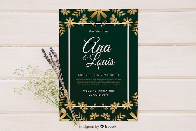 Flat wedding invitation template