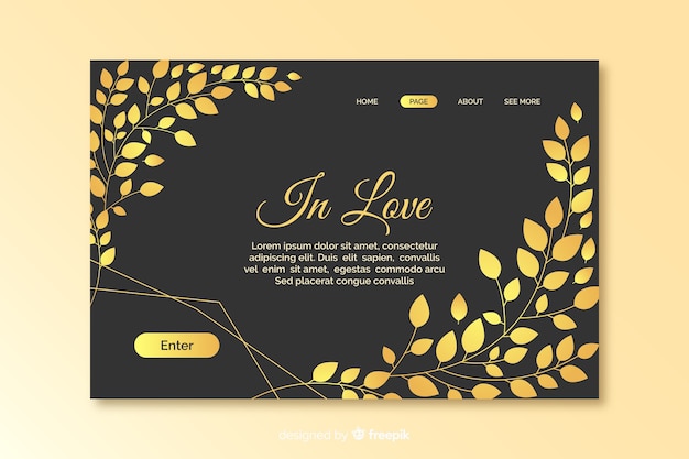 Flat wedding landing page template