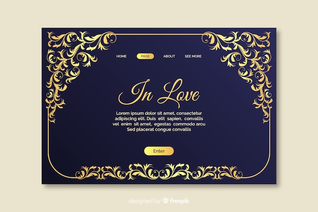 Flat wedding landing page template