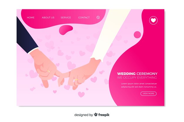 Flat wedding landing page template