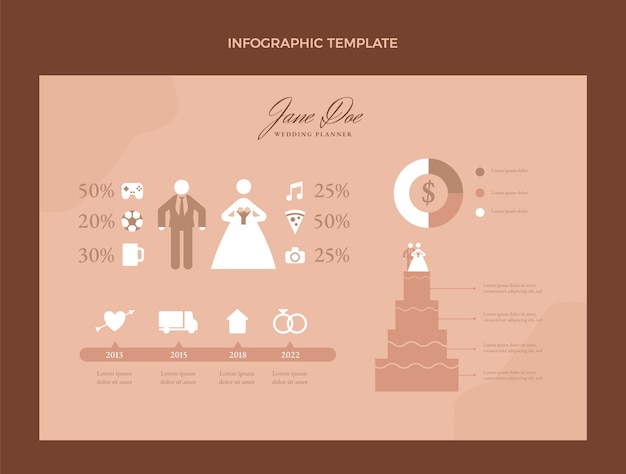 Free Vector flat wedding planner infographic template