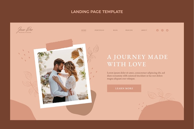 Free Vector flat wedding planner landing page template