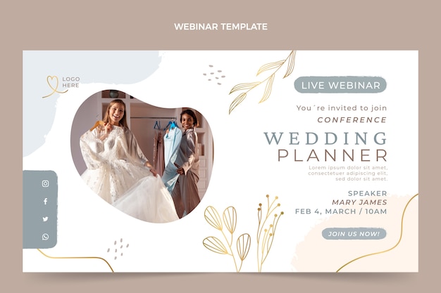 Flat wedding planner webinar template