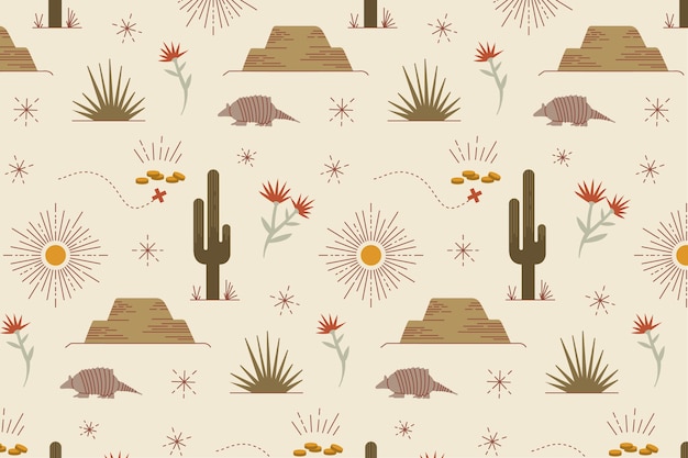 Flat western pattern design