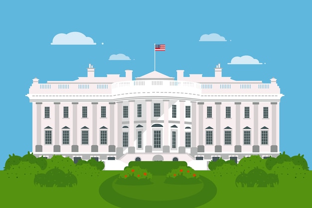 Free Vector flat white house illustration