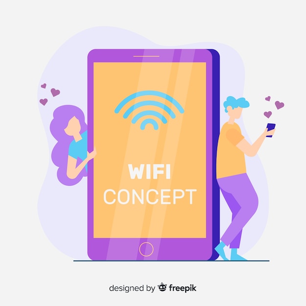 Free Vector flat wifi concept