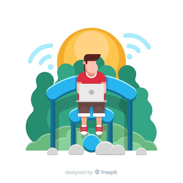 Free Vector flat wifi concept