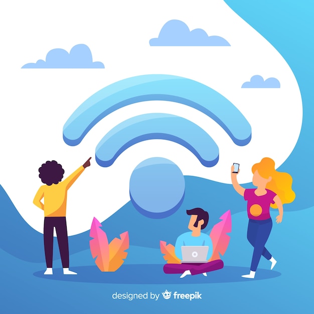 Flat wifi zone concept with signal