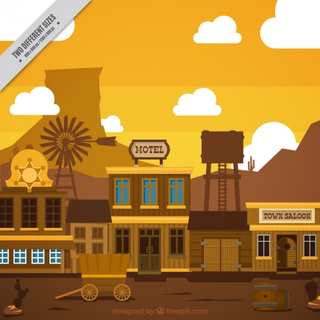 Free Vector flat wild west scene in brown tones