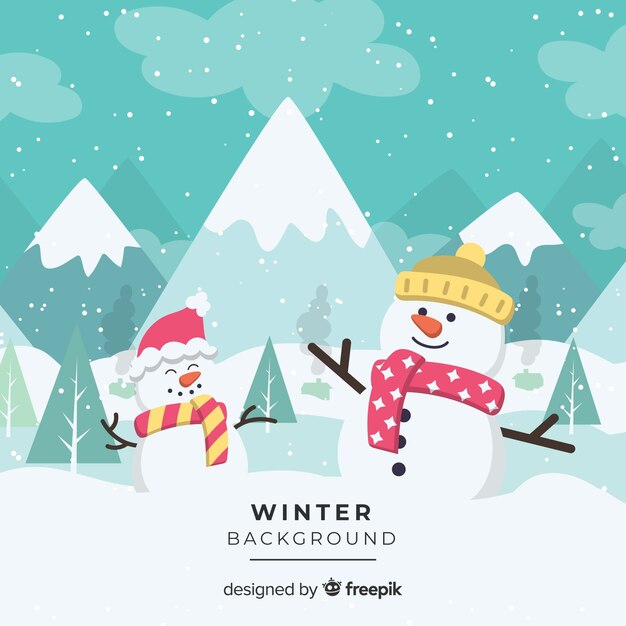 Flat winter background