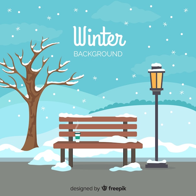 Flat winter background