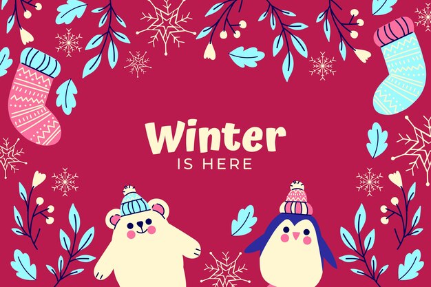 Flat winter background