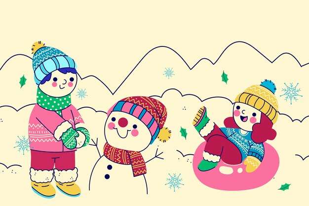 Flat winter background