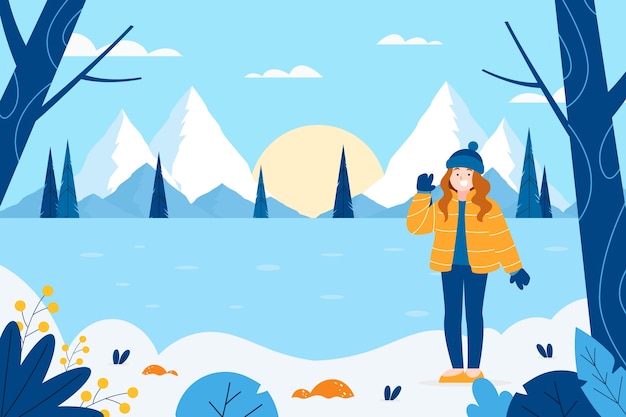 Free Vector flat winter background