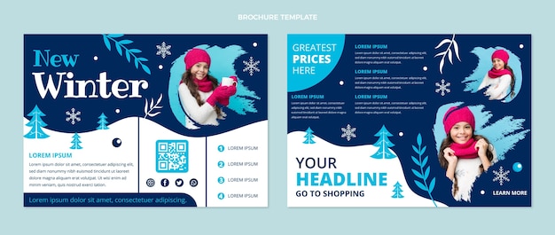 Flat winter brochure template