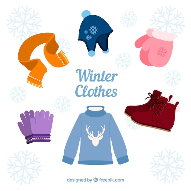 Flat winter clothes pack