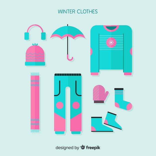 Flat winter clothes pack