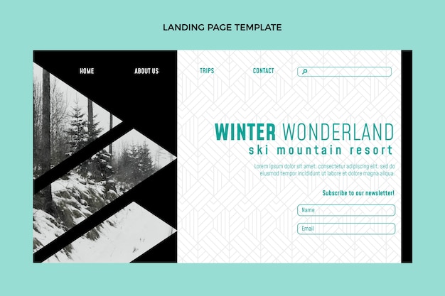 Free Vector flat winter landing page template