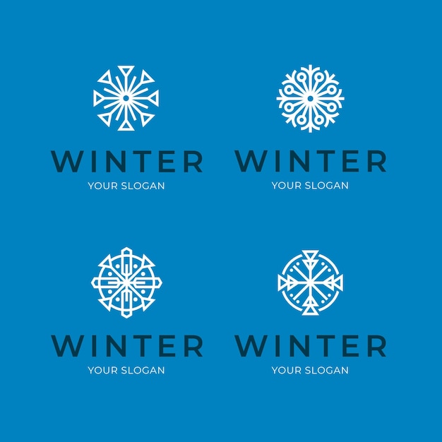 Free Vector flat winter logo template