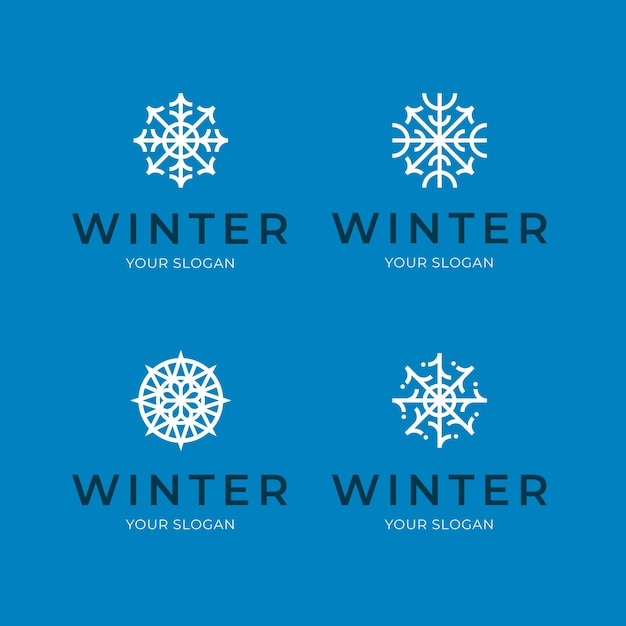 Free Vector flat winter logo template