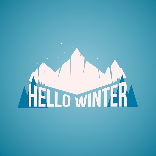 Free Vector flat winter logo template