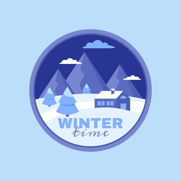 Free Vector flat winter logo template