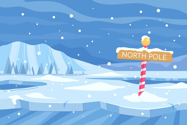 Free Vector flat winter north pole background