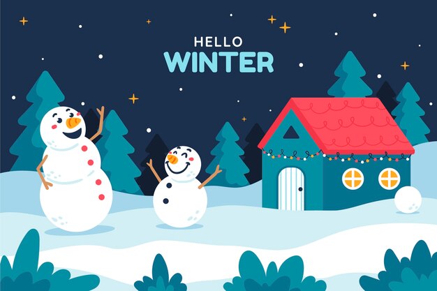 Flat winter season celebration background