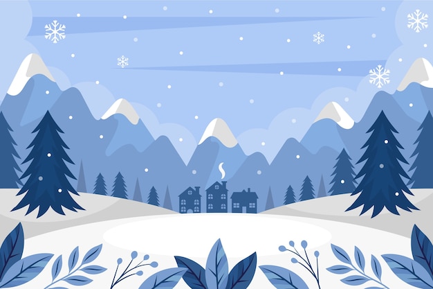 Free Vector flat winter season celebration background