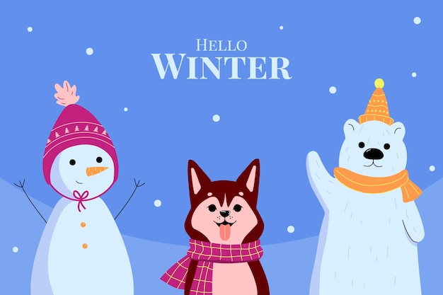 Flat winter season celebration background