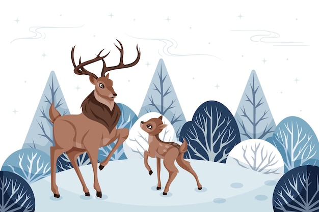 Free Vector flat winter season celebration background