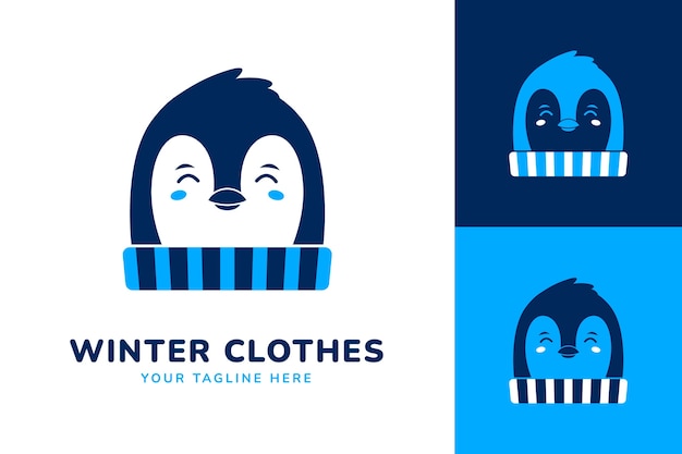 Free vector flat winter season logo template design