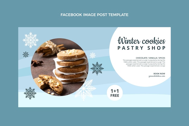 Flat winter social media post template