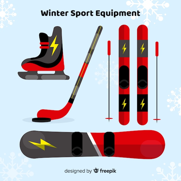 Free Vector flat winter sport equipment