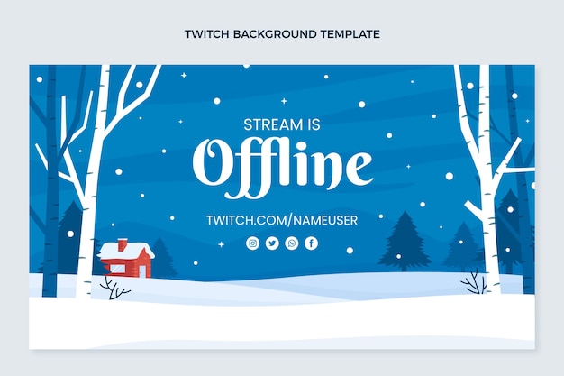 Flat winter twitch background