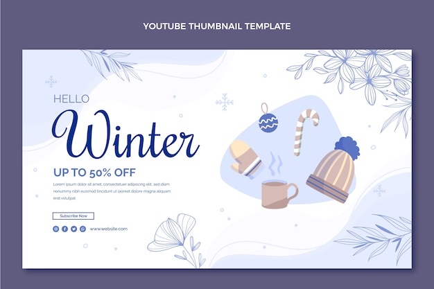 Flat winter youtube channel art