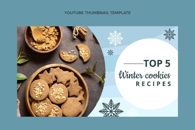 Free Vector flat winter youtube thumbnail