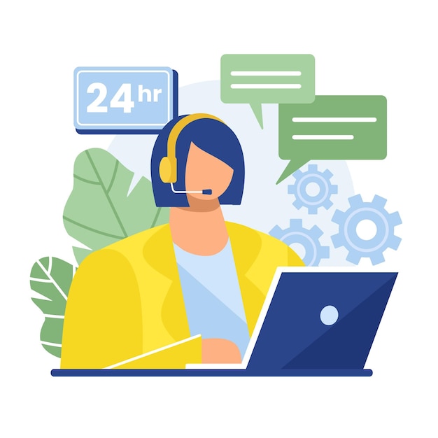 Free vector flat woman customer support