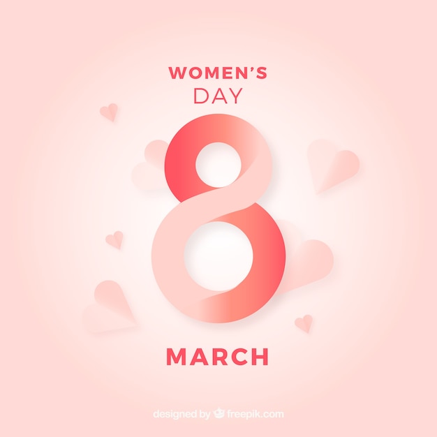 Flat women's day background