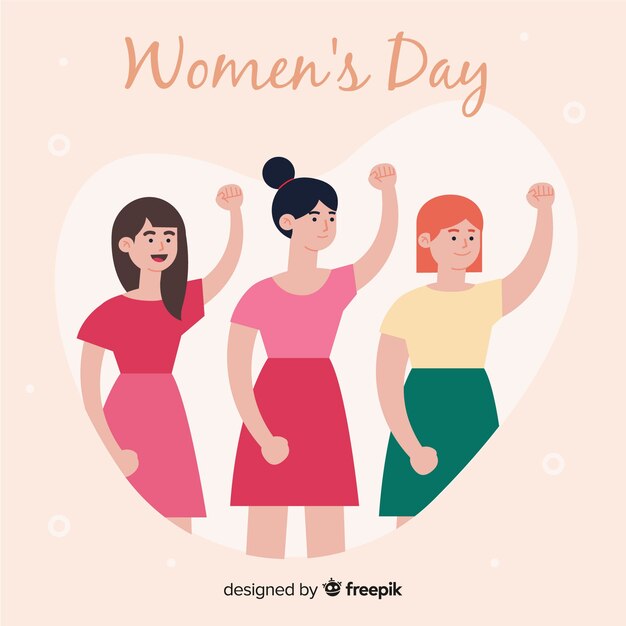 Flat women's day background