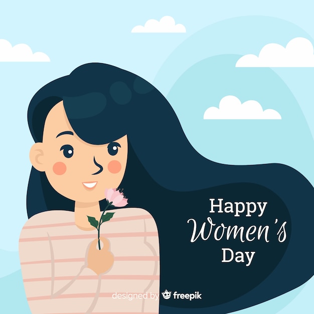 Flat women's day background