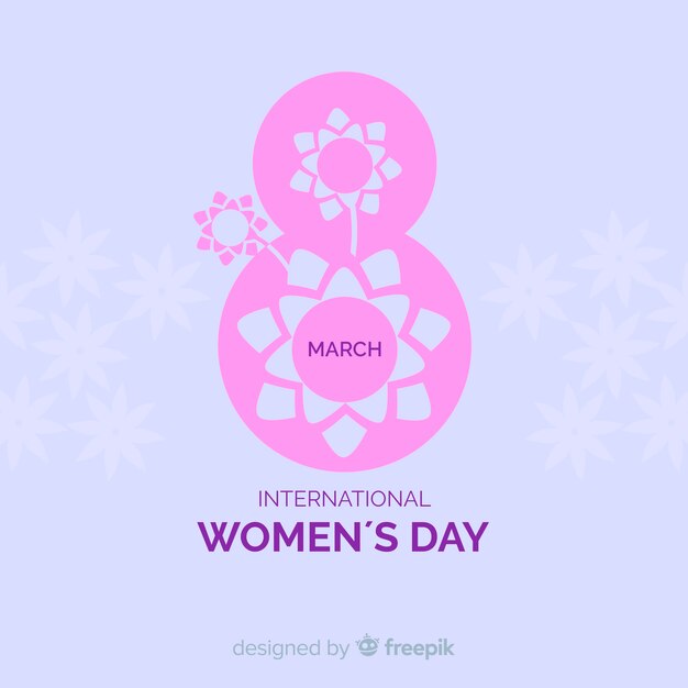 Flat women's day background