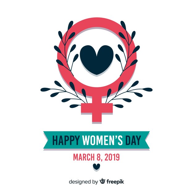 Flat women's day background