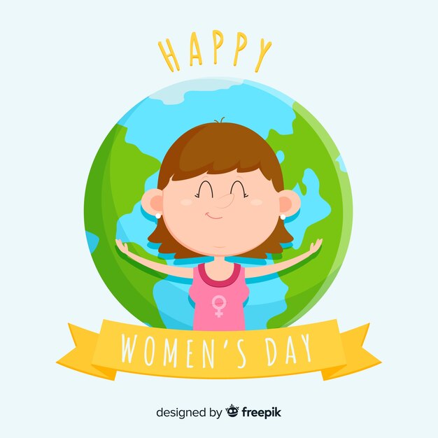 Flat women's day background