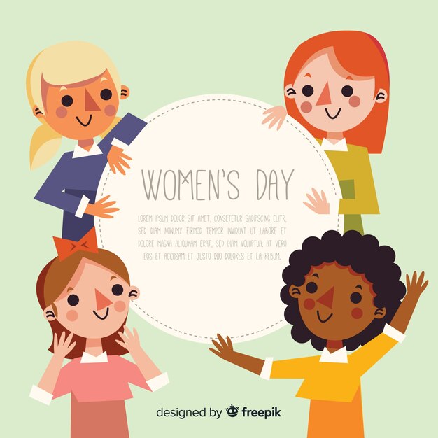 Flat women's day background