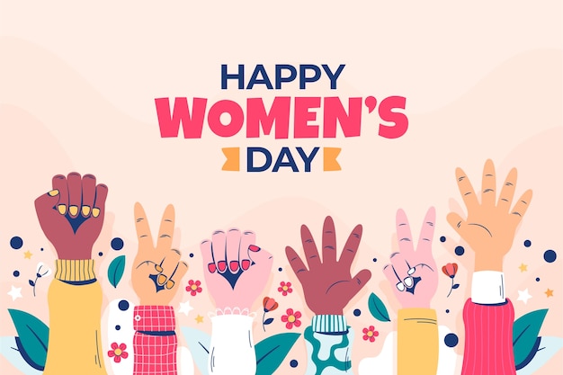 Flat women's day celebration background