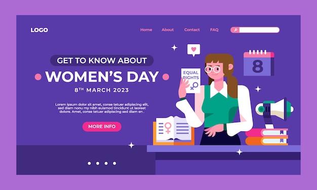 Free Vector flat women's day celebration horizontal banner template